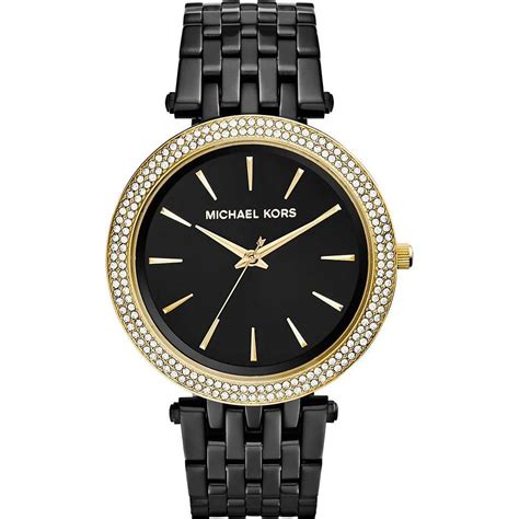 michael kors uhr damen schwarz gold|michael kors damenuhrn.